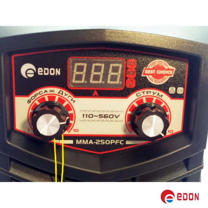 Інверторний зварювальний апарат EDON MMA-250PFC (220V/380V, 110-560В)