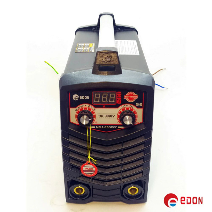 Інверторний зварювальний апарат EDON MMA-250PFC (220V/380V, 110-560В)