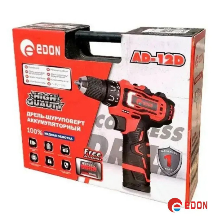 Акумуляторний шуруповерт EDON AD-12D