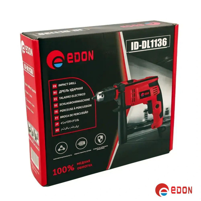 Ударний дриль електричний EDON ID-DL-1136