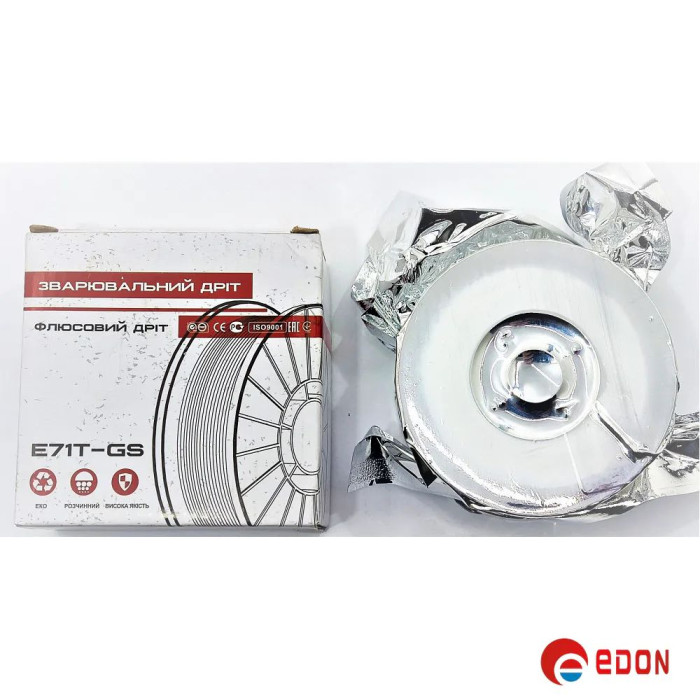 Флюсовий зварювальний дріт Edon 0.8 мм x 1 кг (Е71Т-GS)